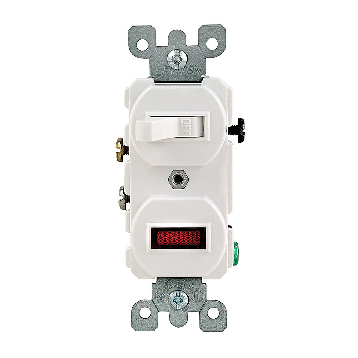 Leviton 05226-0WS 15 amps Single Pole Combination Switch w/ Pilot White 1/Pack