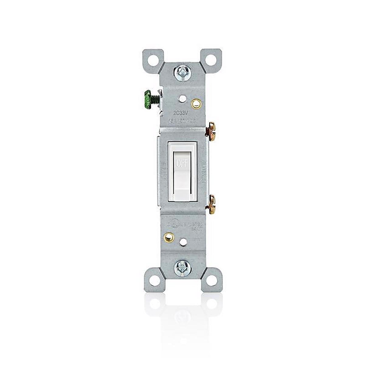 Leviton 01451-02W 15 amps Single Pole Toggle AC Quiet Switch White 1/Pack