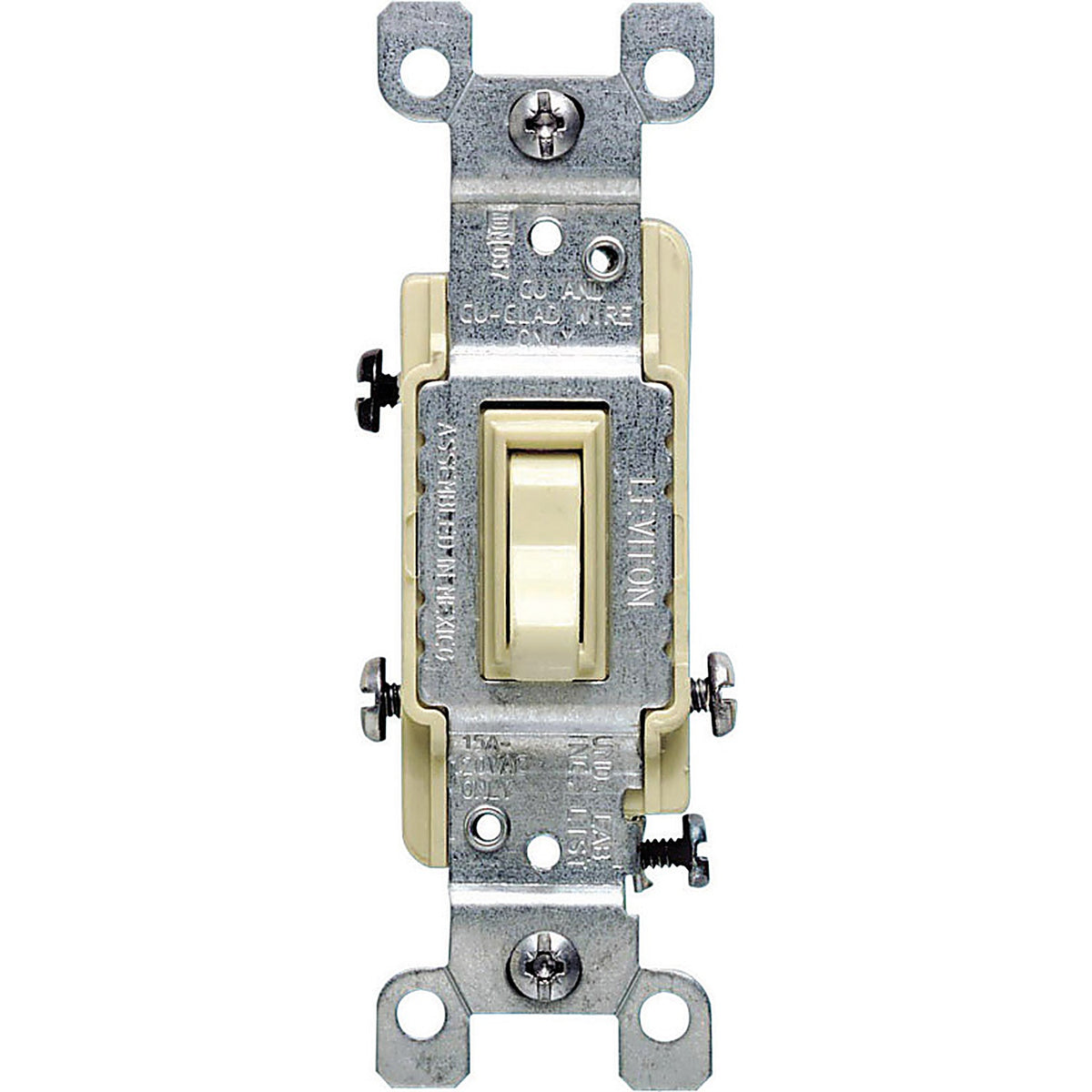 Leviton 01453-02I 15 amps Three Pole Toggle AC Quiet Switch Ivory 1/Pack