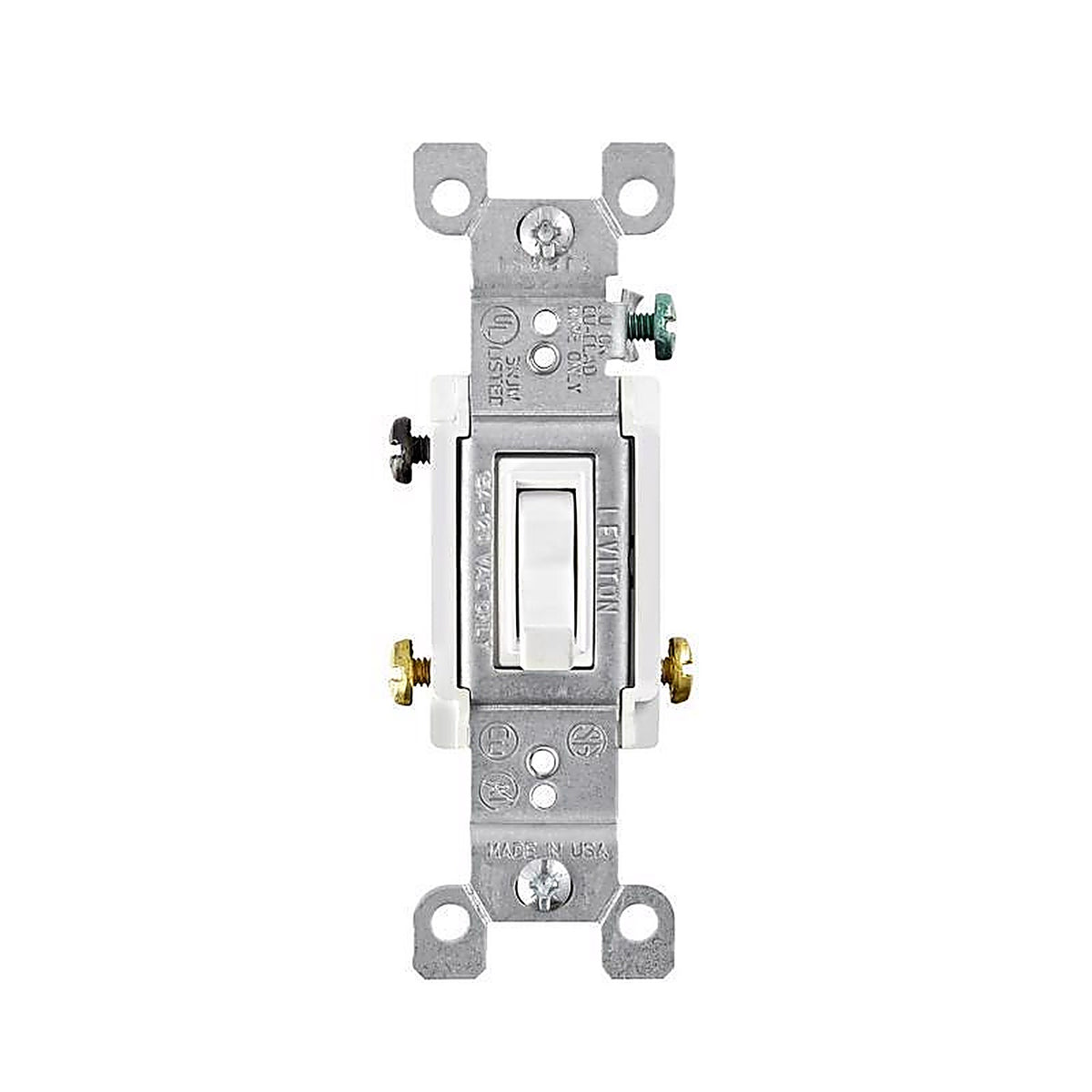 Leviton 01453-02W 15 amps Three Pole Toggle AC Quiet Switch White 1/Pack
