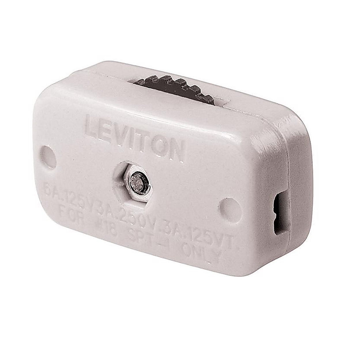 Leviton - 00423-3KW - 6 Amps Single Pole Feed Through Switch White 1 Pack
