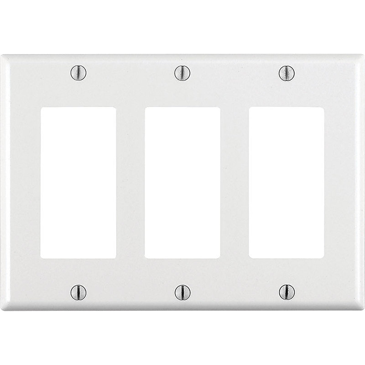 Leviton 80411-00W White 3 gang Thermoset Plastic GFCI/Rocker Wall Plate 1/Pack