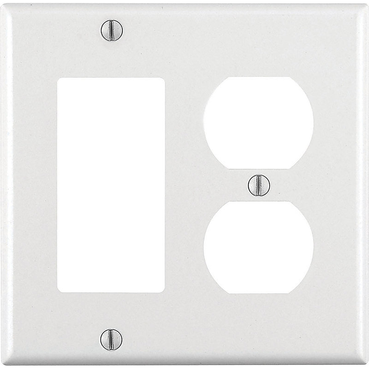 Leviton 80455-00W White 2 gang Thermoset Plastic Receptacle Wall Plate 1/Pack