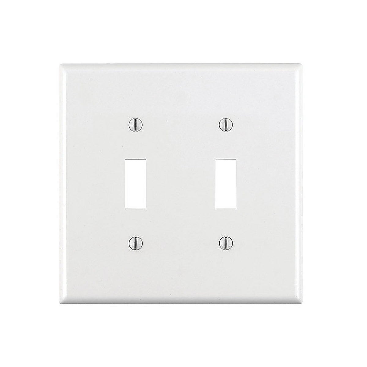 Leviton 80709-00W White 2 gang Thermoplastic Nylon Toggle Wall Plate 1/Pack