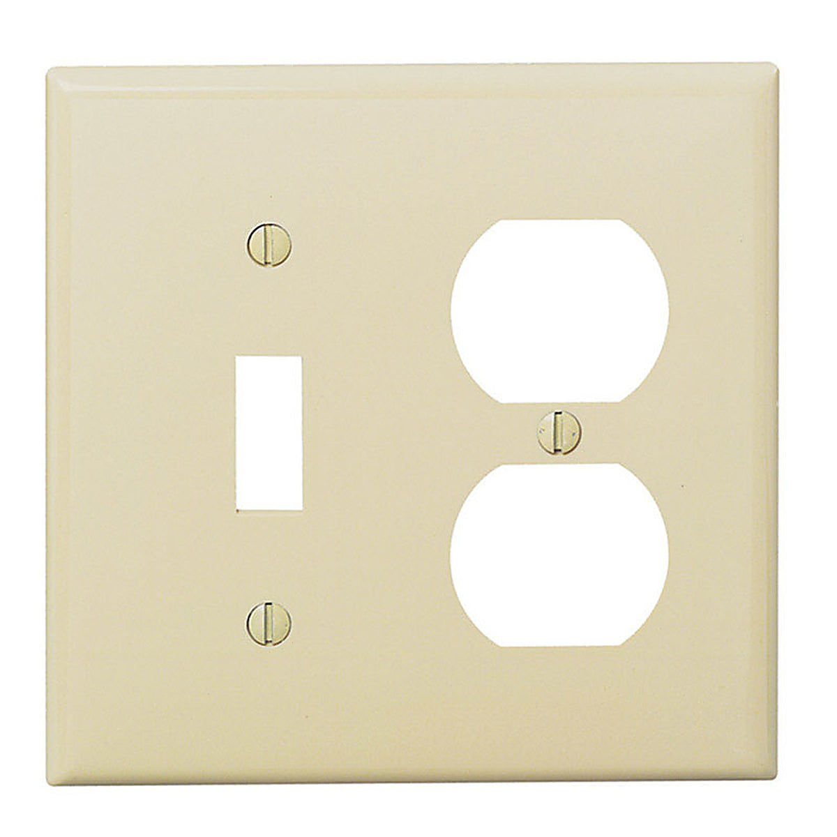 Leviton - 80705-00I - Ivory 2 Gang Nylon Duplex/Toggle Wall Plate 1 Pack