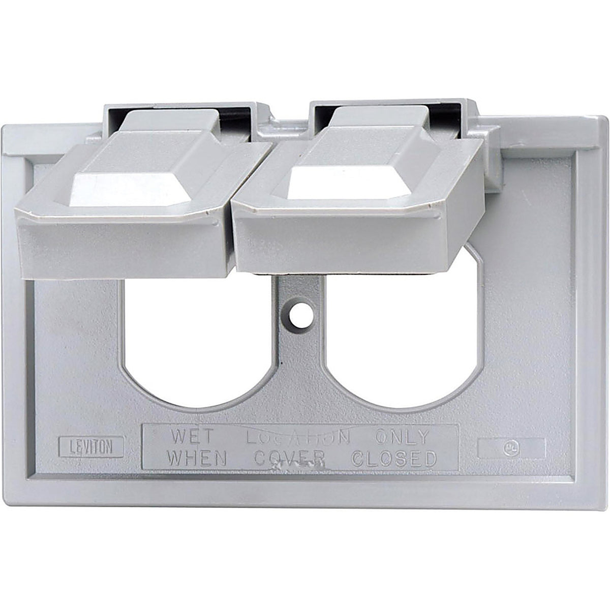 Leviton - 04976-0GY - Rectangle Thermoplastic 1 Gang Weatherproof Cover