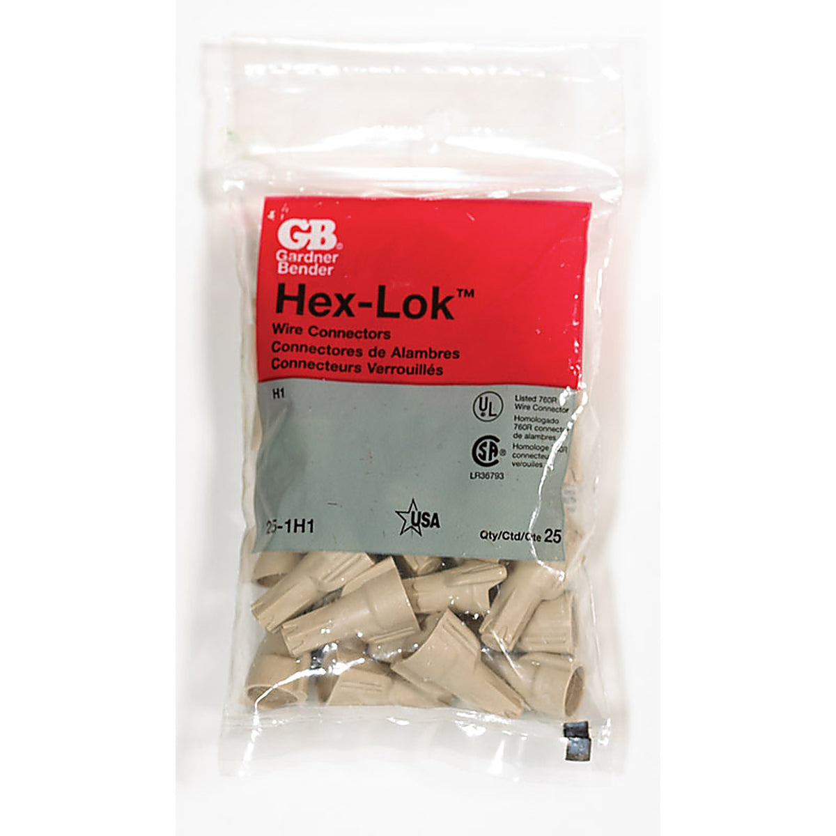 Gardner Bender - 25-1H1 - HEX-Lok 22-8 Ga. Copper Wire Connector Tan 25 Pack