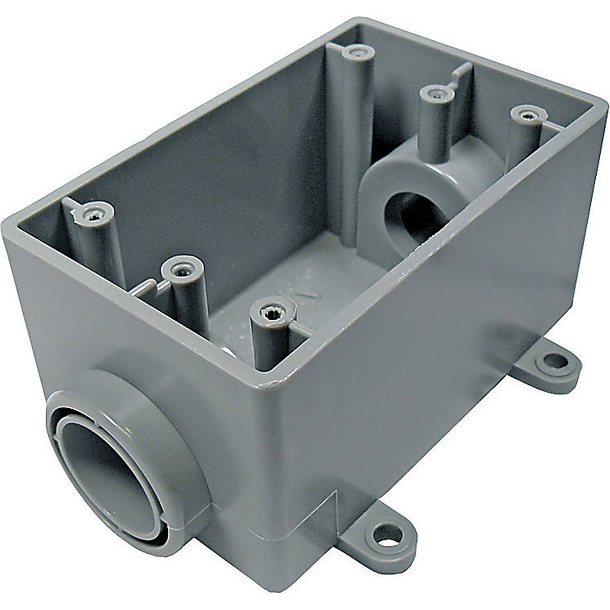 Cantex 5133464U 2-1/4 in. Rectangle PVC 1 gang Outlet Box Gray
