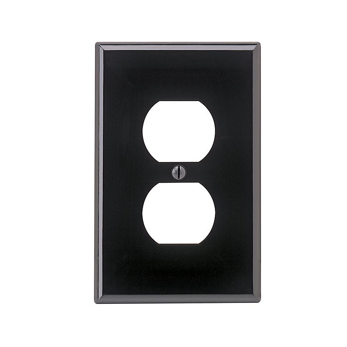 Leviton 00PJ8-00E Black 1 gang Nylon Duplex Outlet Wall Plate 1/Pack