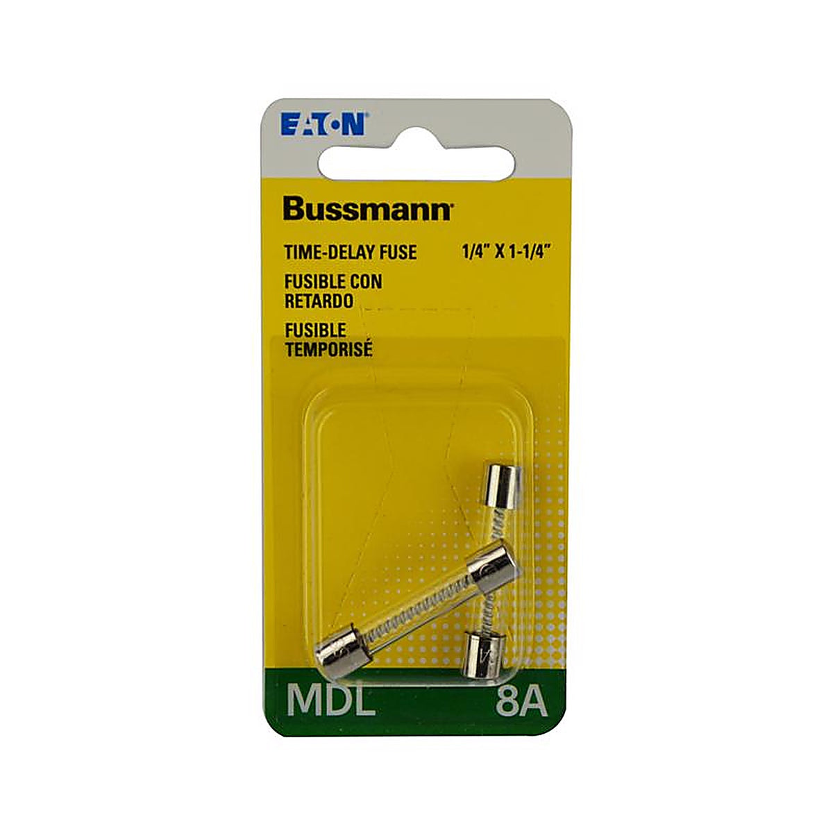 Bussmann BP/MDL-8 8 amps Time Delay Glass Fuse 2/Pack