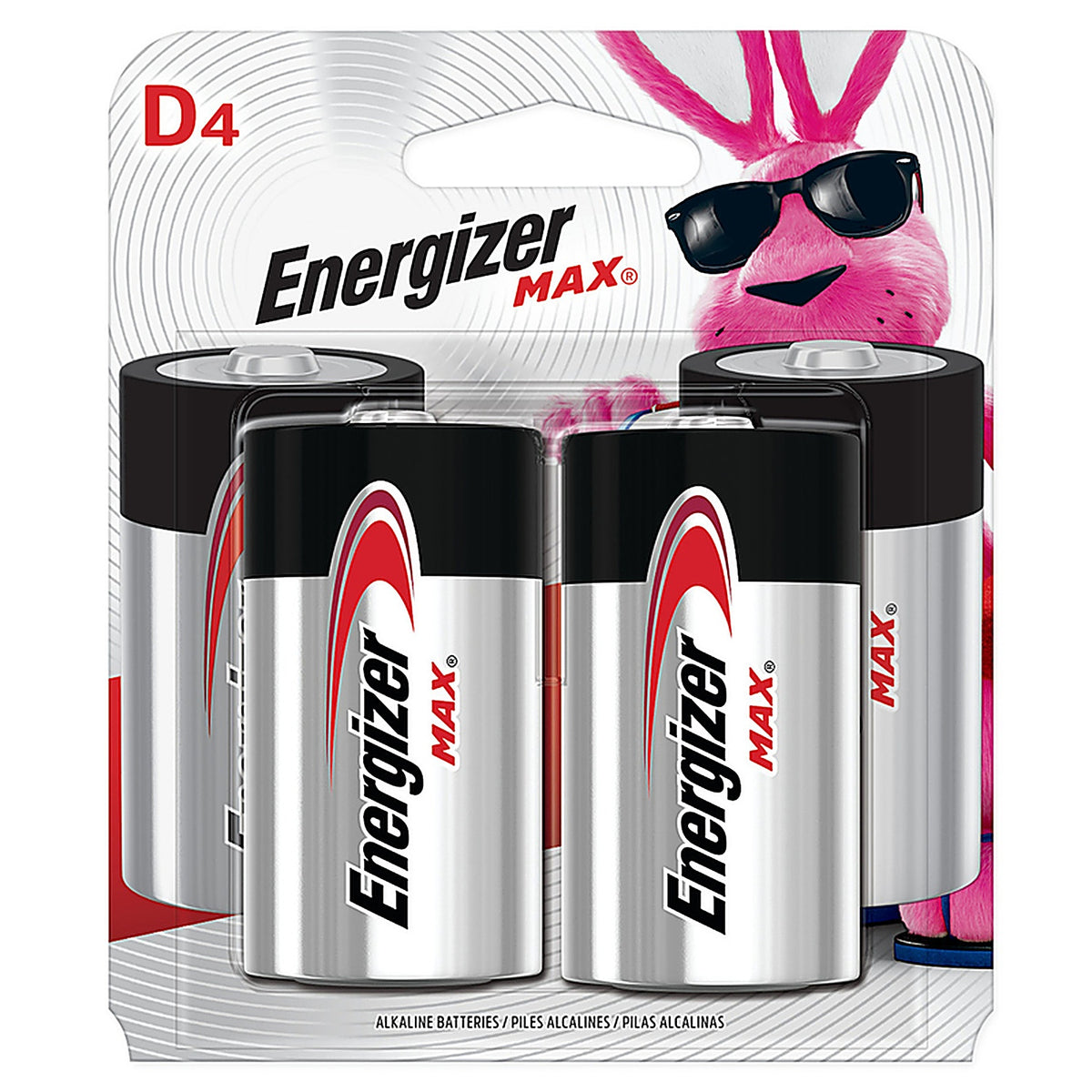 Energizer E95BP-4 Max D Alkaline Batteries 4 pk Carded