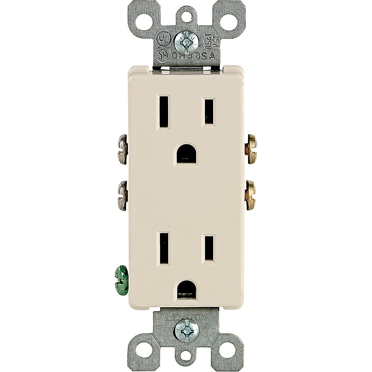 Leviton 05325-0TS Decora 15 amps 125 volt Duplex Light Almond Outlet 5-15R 1/Pack