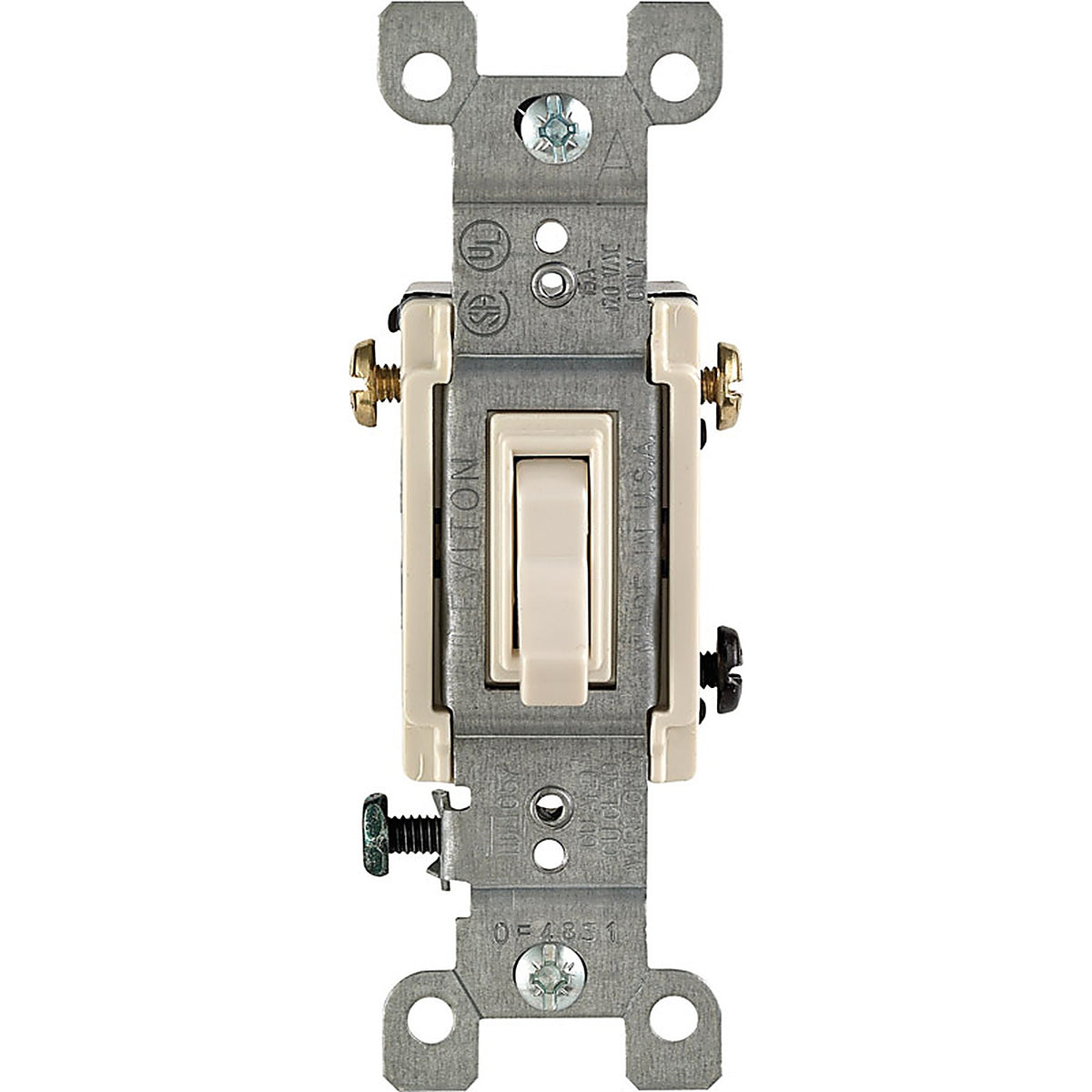 Leviton 01453-02T 15 amps Three Pole Toggle AC Quiet Switch Light Almond 1/Pack