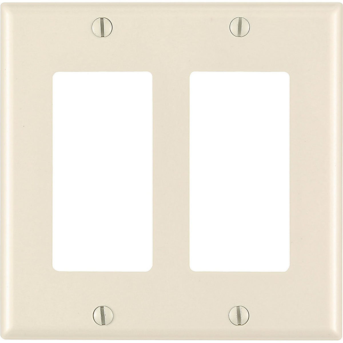Leviton 80409-00T Decora Light Almond 2 gang Thermoset Plastic GFCI/Rocker Wall Plate 1/Pack