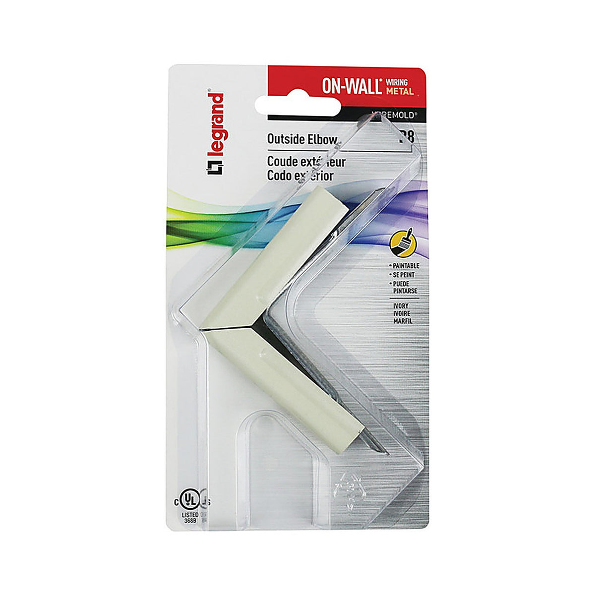 Legrand B-8 Wiremold On-Wall Outside Elbow 1/Pack