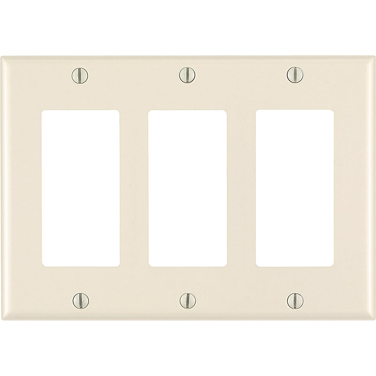 Leviton 80411-00T Almond 3 gang Thermoset Plastic GFCI/Rocker Wall Plate 1/Pack
