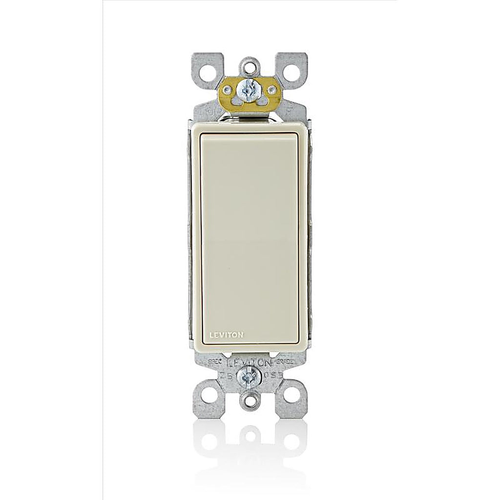 Leviton 05601-2TS Decora 15 amps Single Pole Rocker AC Quiet Switch Light Almond 1/Pack