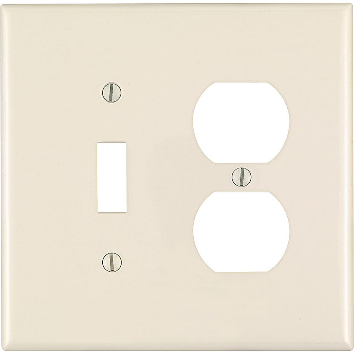 Leviton 0PJ18-00T Almond 2 gang Nylon Duplex/Toggle Wall Plate 1/Pack
