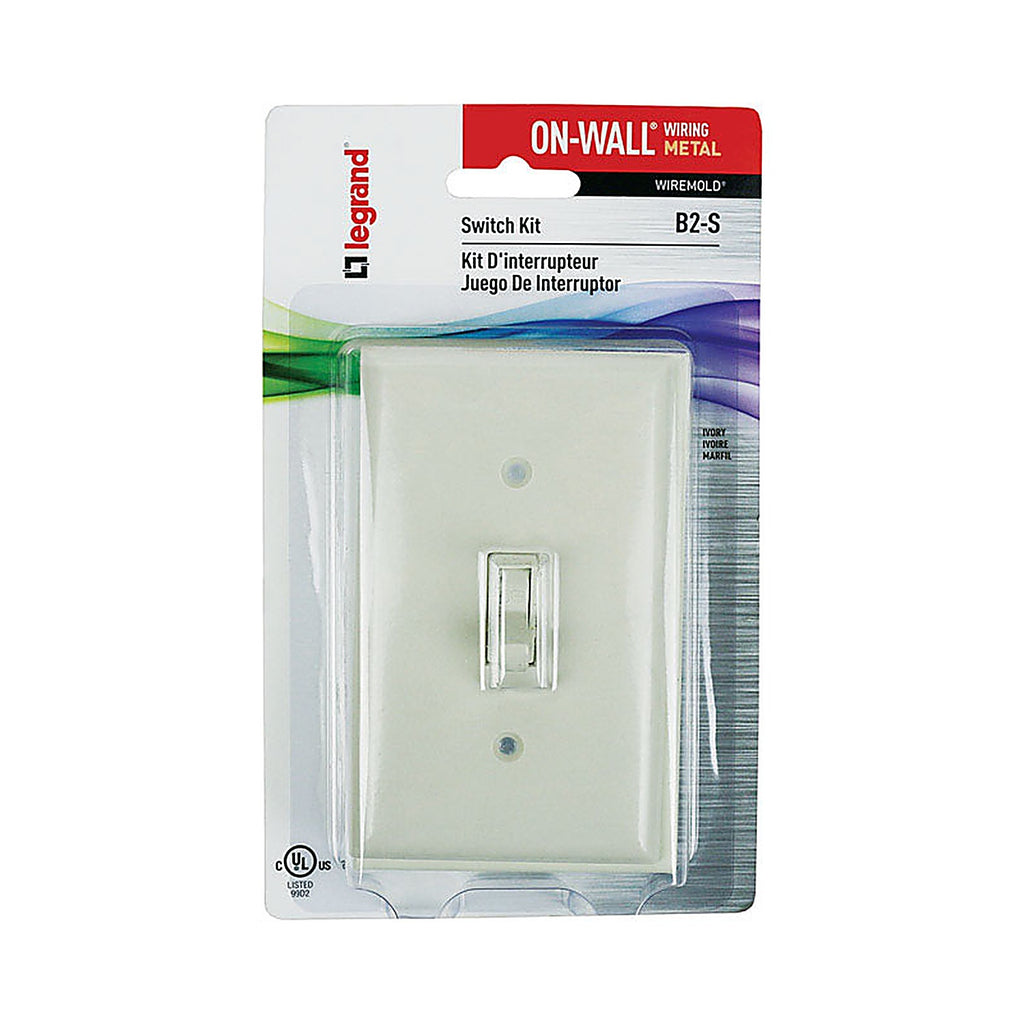 Legrand B2S Wiremold 1-1/8 in. Rectangle Plastic 1 gang Switch Kit Ivory