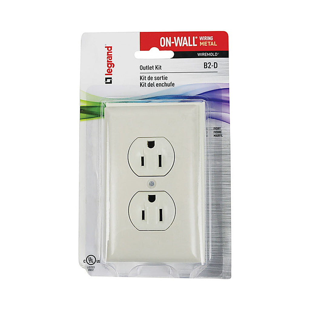 Legrand B2D Wiremold 1.1 in. Rectangle Plastic 1 gang Outlet Box Ivory