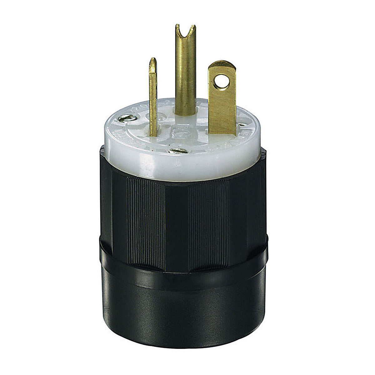 Leviton 05466-00C Industrial Nylon Ground/Straight Blade Plug 6-20P 18-10 AWG 2 Pole 3 Wire Carded