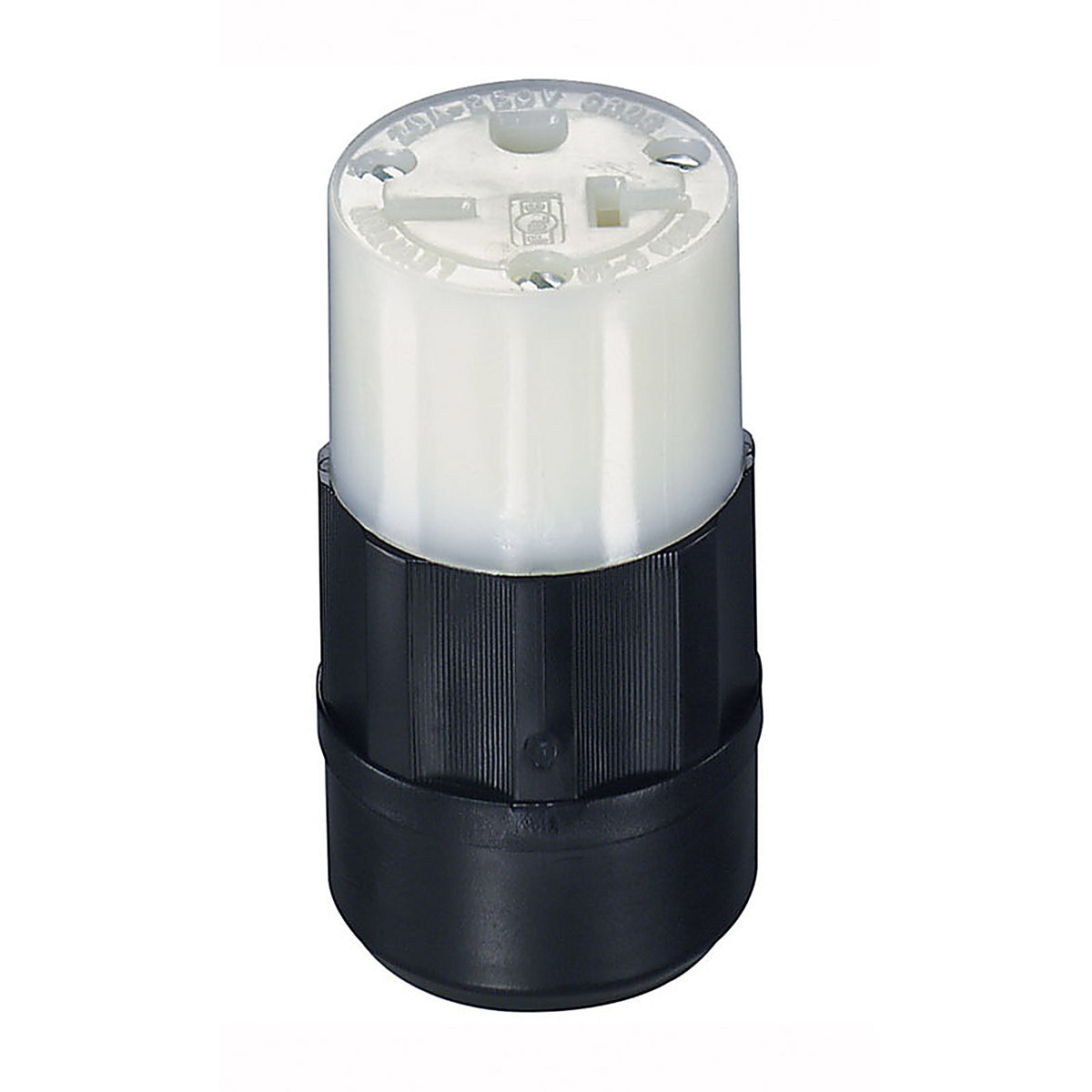 Leviton 05469-00C Industrial Nylon Ground/Straight Blade Connector 6-20R 18-10 AWG 2 Pole 3 Wire Carded