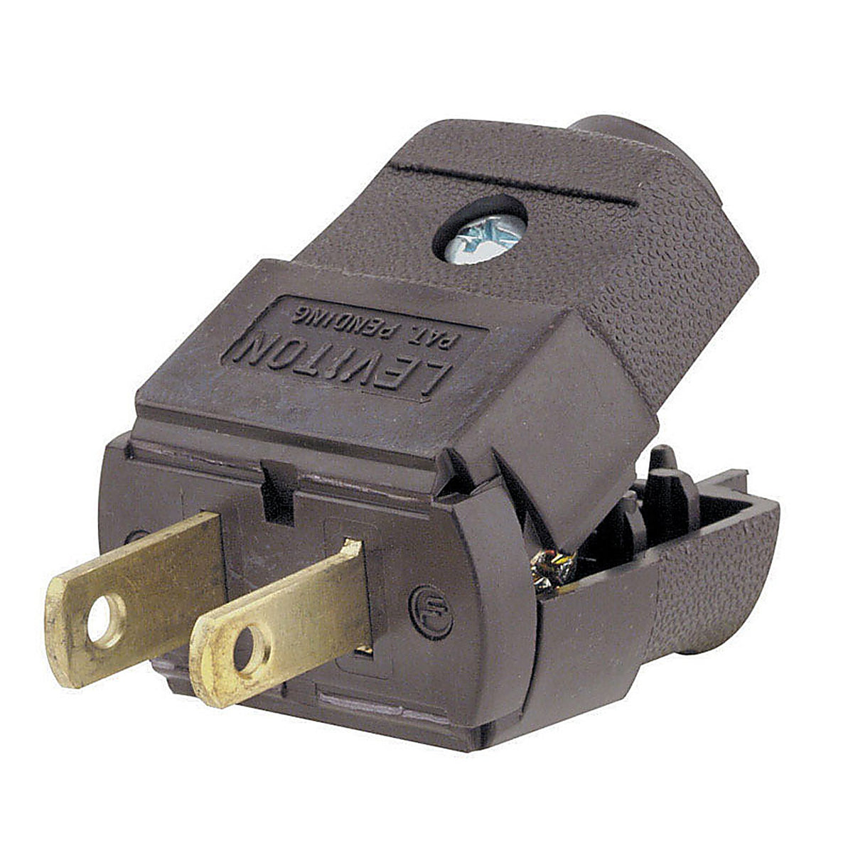 Leviton 035-00101-2BP Commercial and Residential Thermoplastic Polarized Plug 1-15P 20-16 AWG 2 Pole 2 Wire