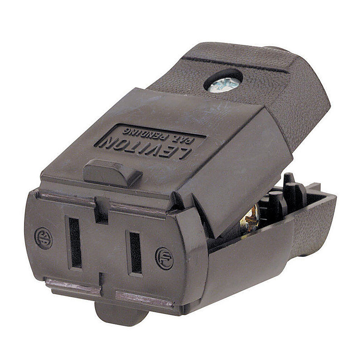 Leviton 00102-00P Commercial and Residential Thermoplastic Ground/Straight Blade Connector 1-15R 20-16 AWG
