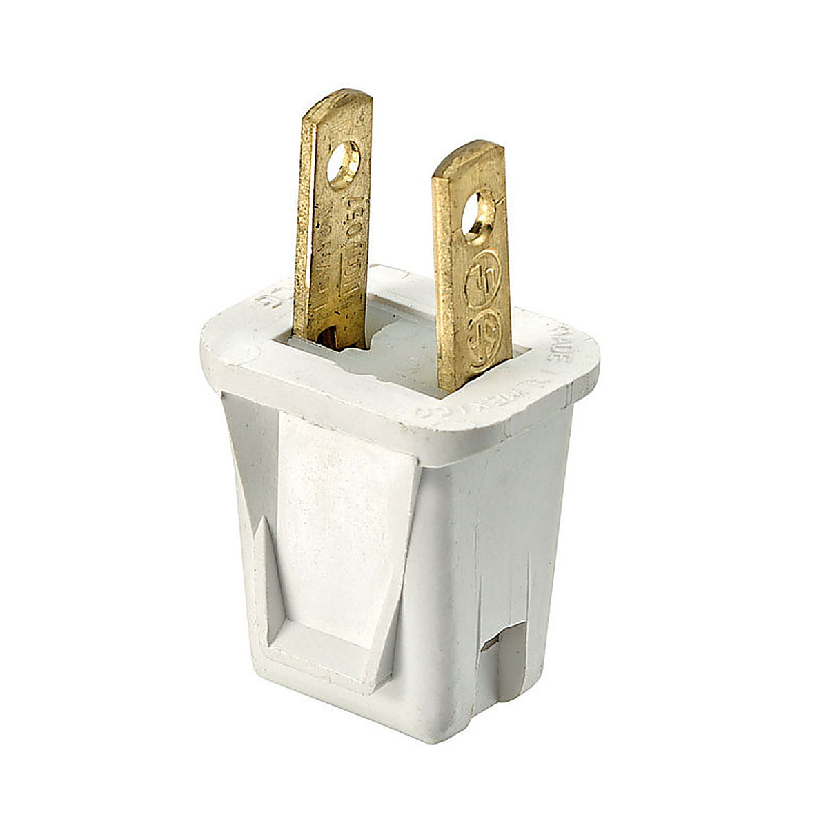Leviton C22-00123-00W Commercial and Residential Thermoplastic Straight Blade Plug 1-15P 20-18 AWG 2 Pole 2 Wire