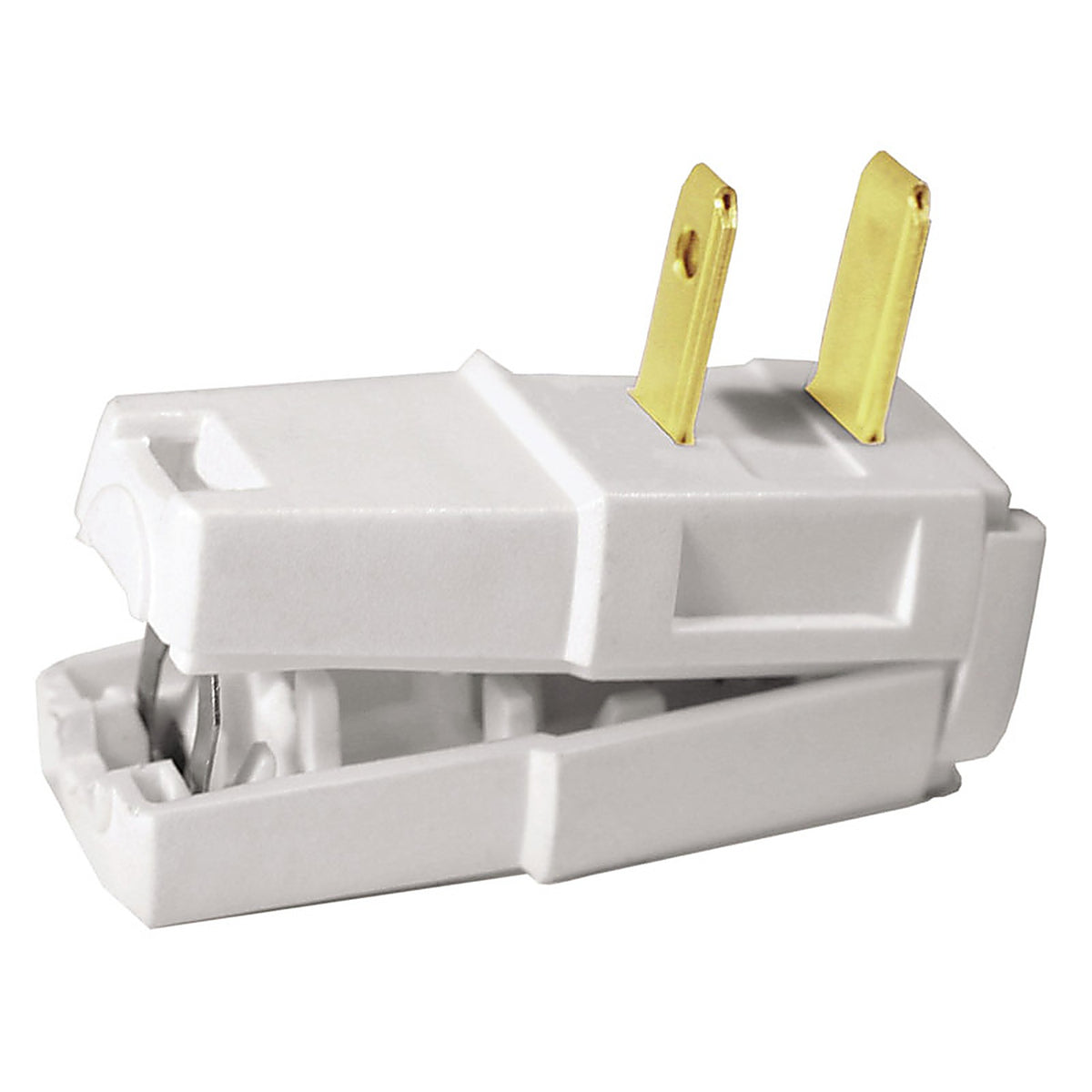 Leviton C22-00321-00W Commercial and Residential Thermoplastic Straight Blade Plug 1-15P 18/2 16/2 AWG 2 Pole 2 Wire