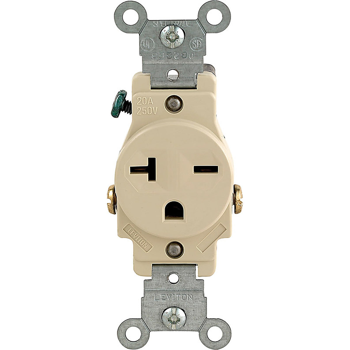 Leviton 05821-0IS 20 amps 250 volt Single Ivory Outlet 6-20R 1/Pack
