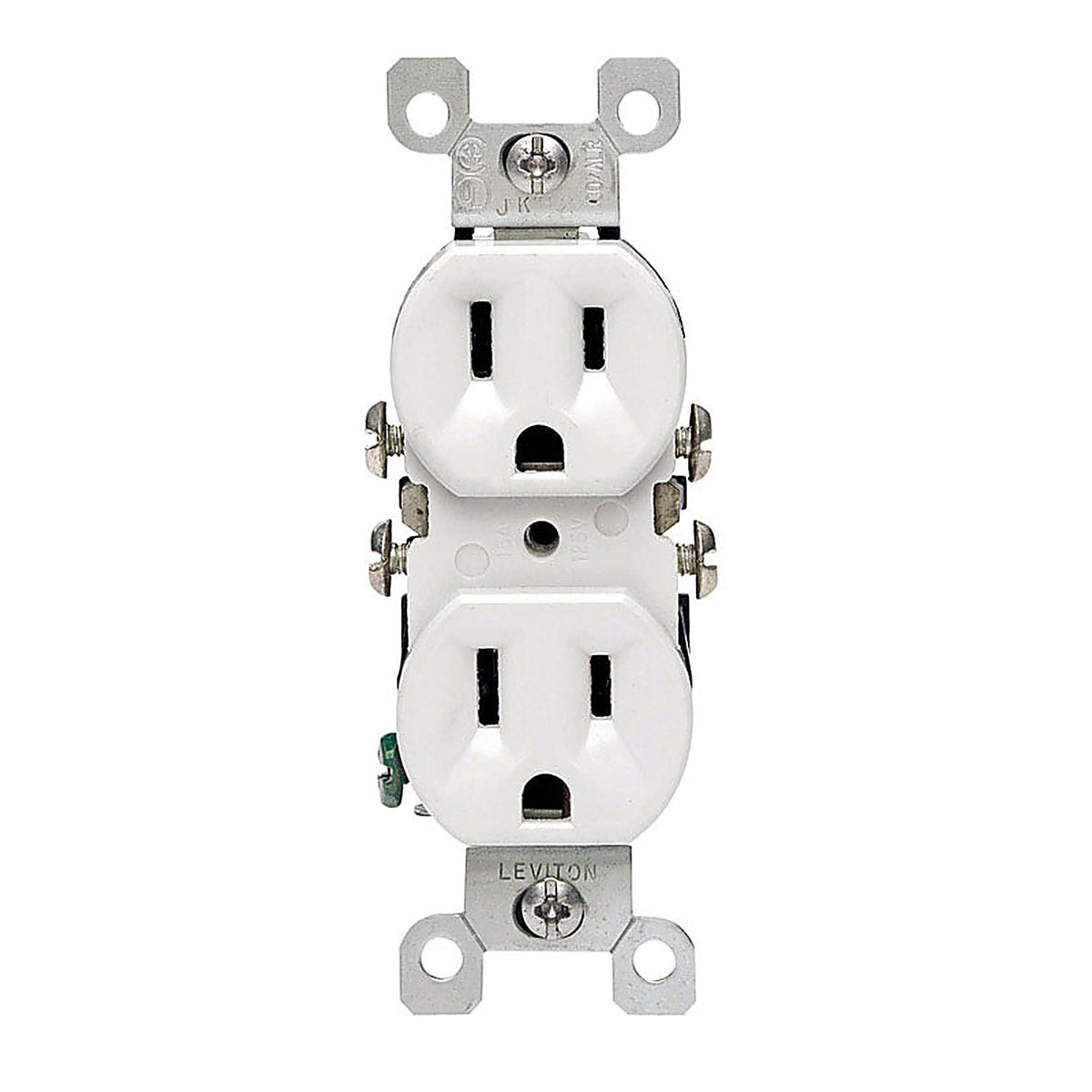 Leviton 12650-00W 15 amps 125 volt Duplex White Outlet 5-15R 1/Pack