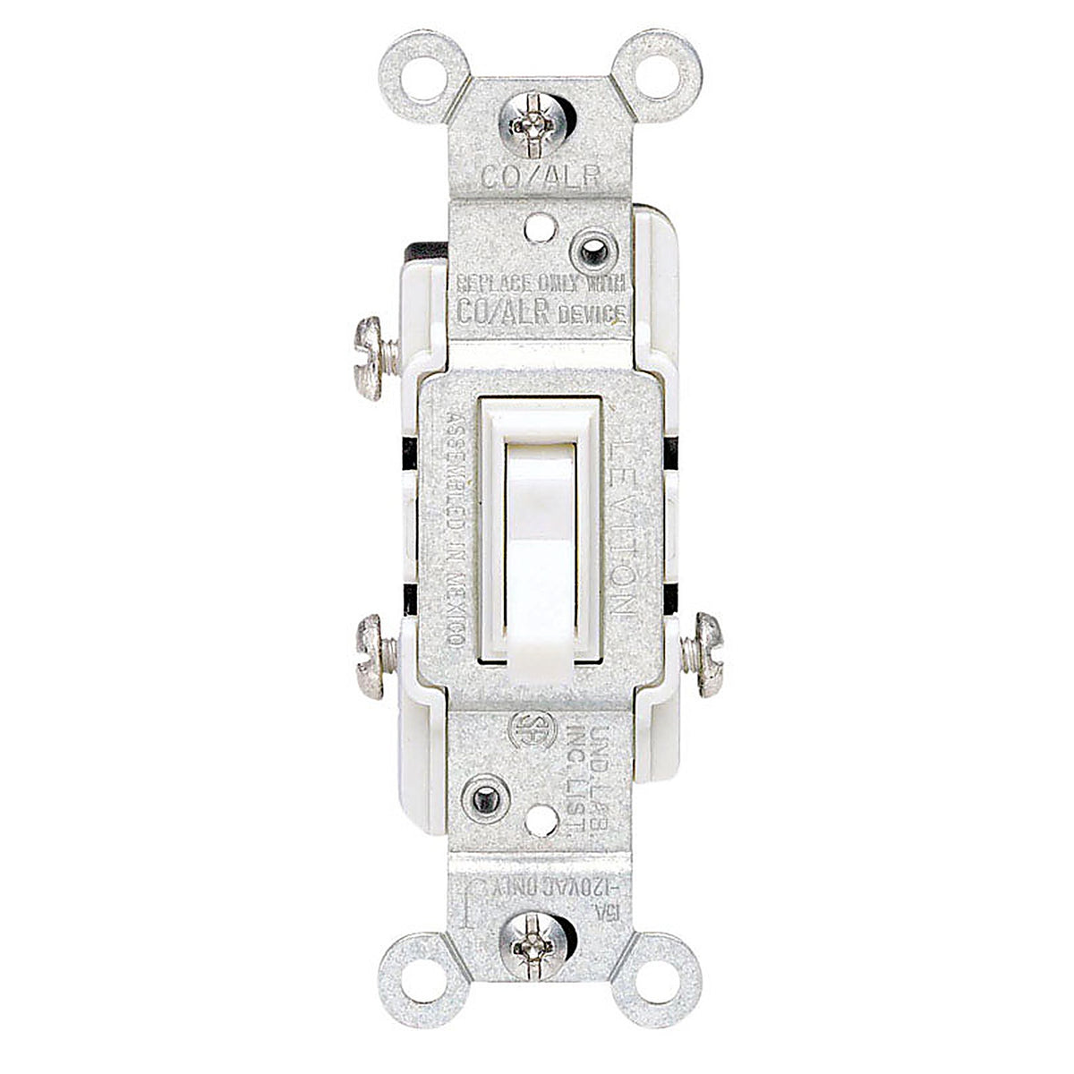 Leviton 02653-02W CO/ALR 15 amps Toggle Switch White 1/Pack