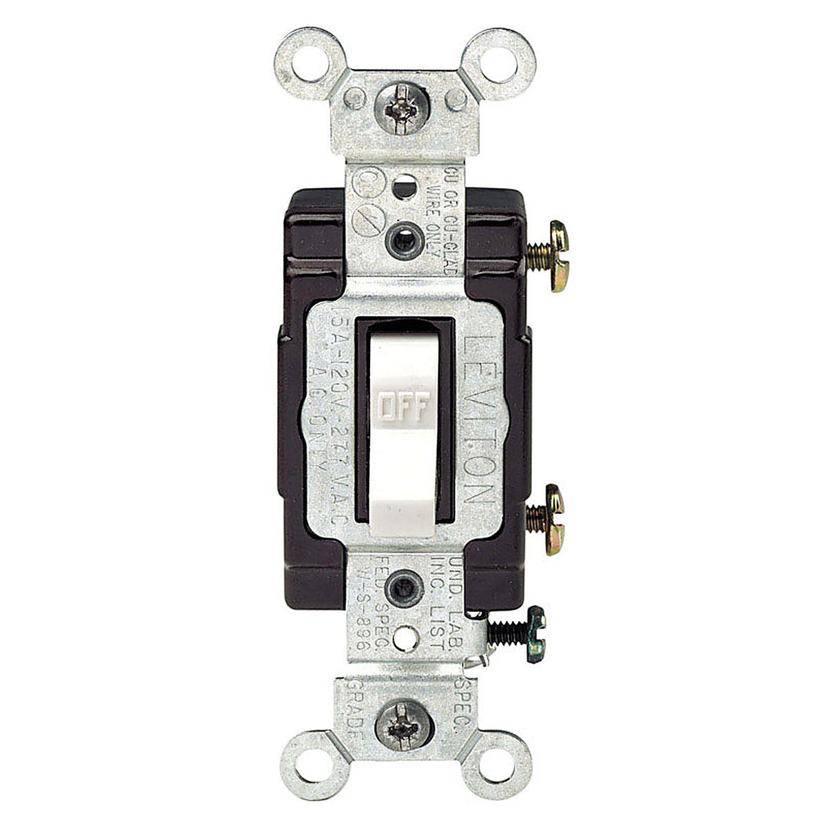 Leviton C22-05501-LHW 15 amps Single Pole Toggle Switch White 1/Pack