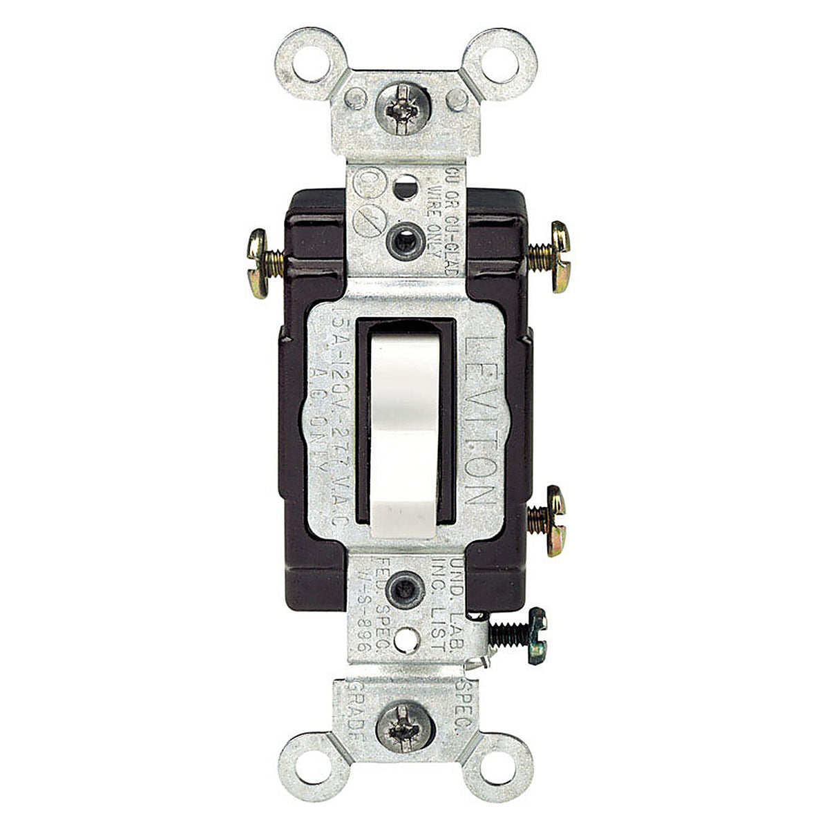 Leviton C22-05503-LHW 15 amps Single Pole Toggle AC Quiet Switch White 1/Pack