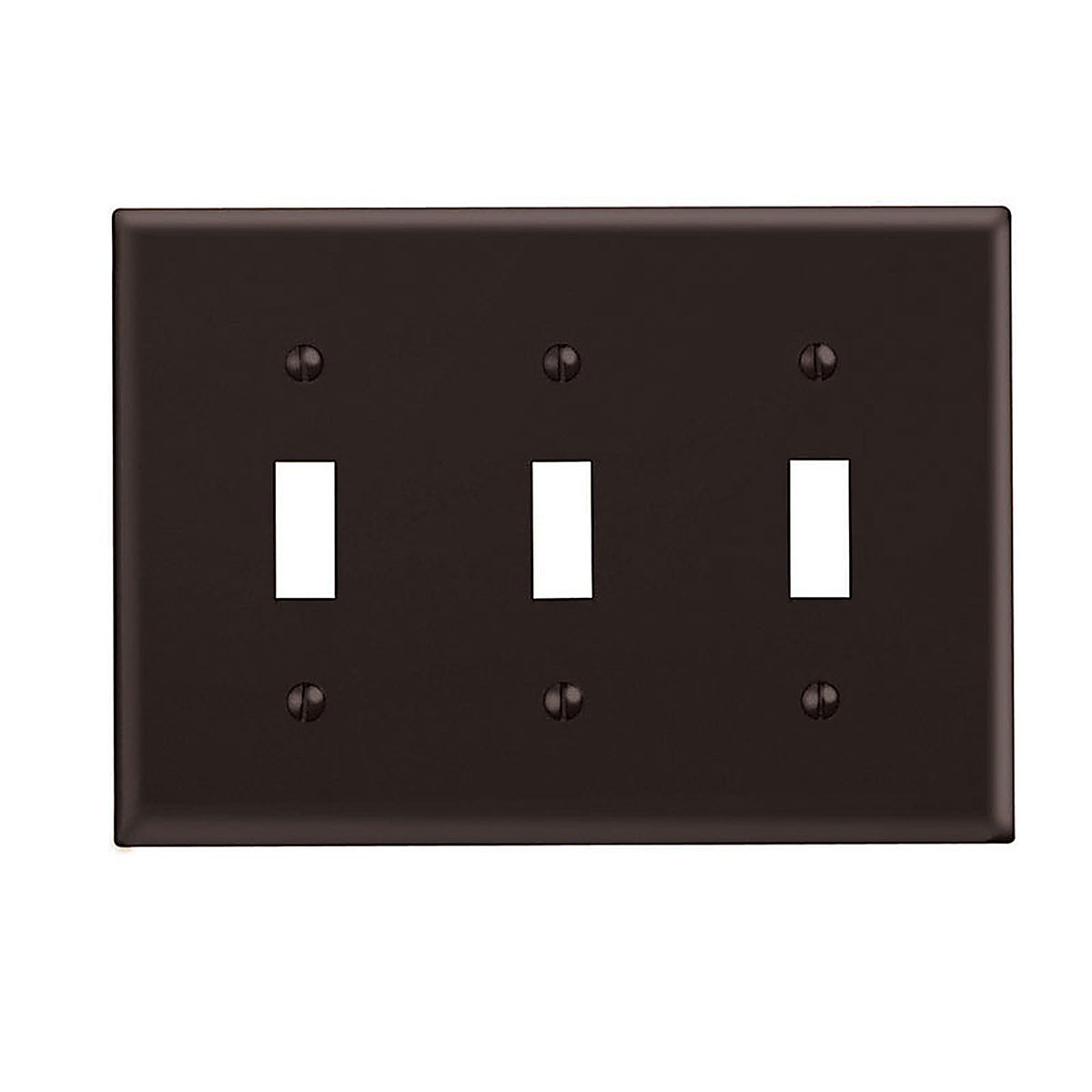 Leviton - 85011-000 - Brown 3 Gang Thermoset Plastic Toggle Wall Plate 1 Pack