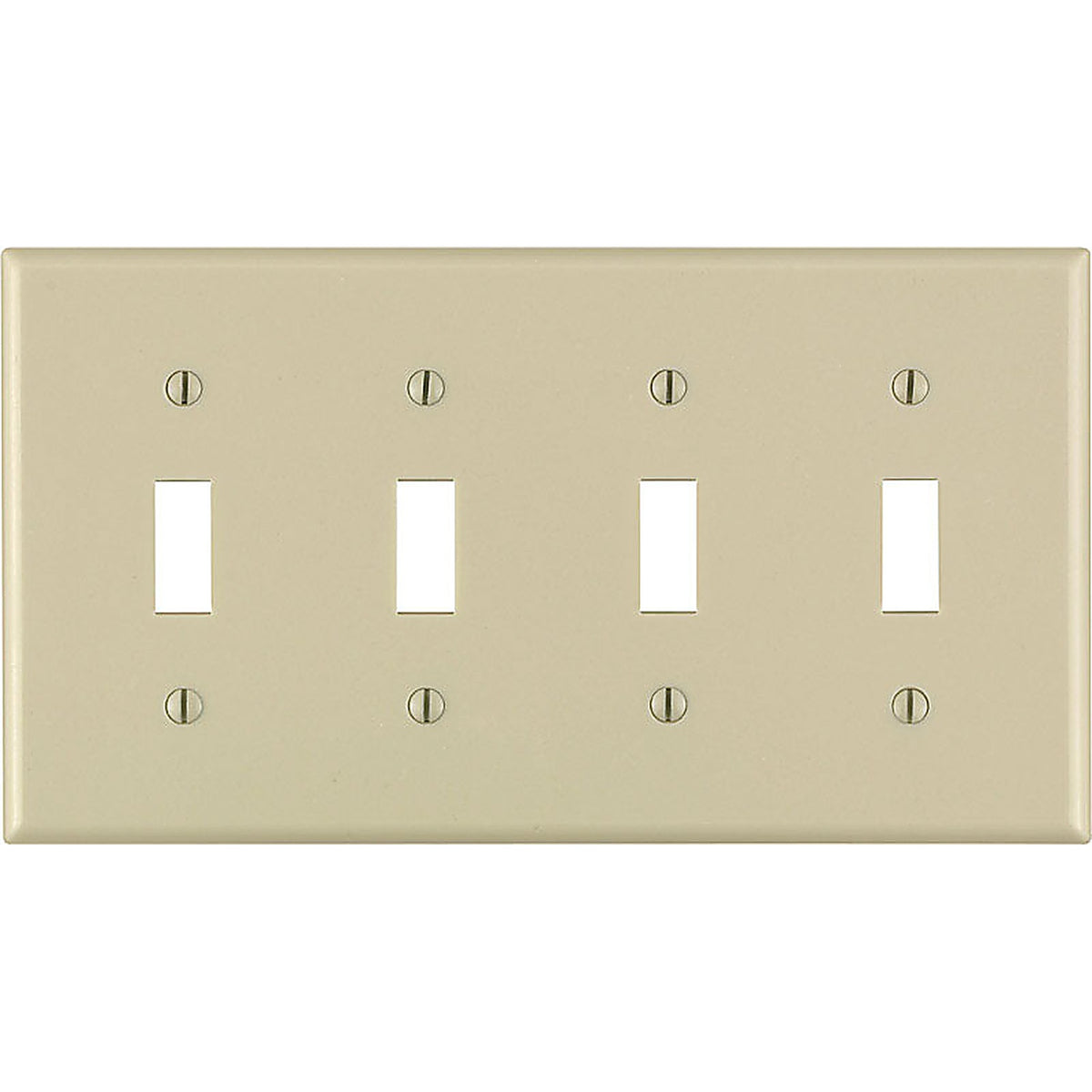 Leviton 86012-000 Ivory 4 gang Thermoset Plastic Toggle Wall Plate 1/Pack