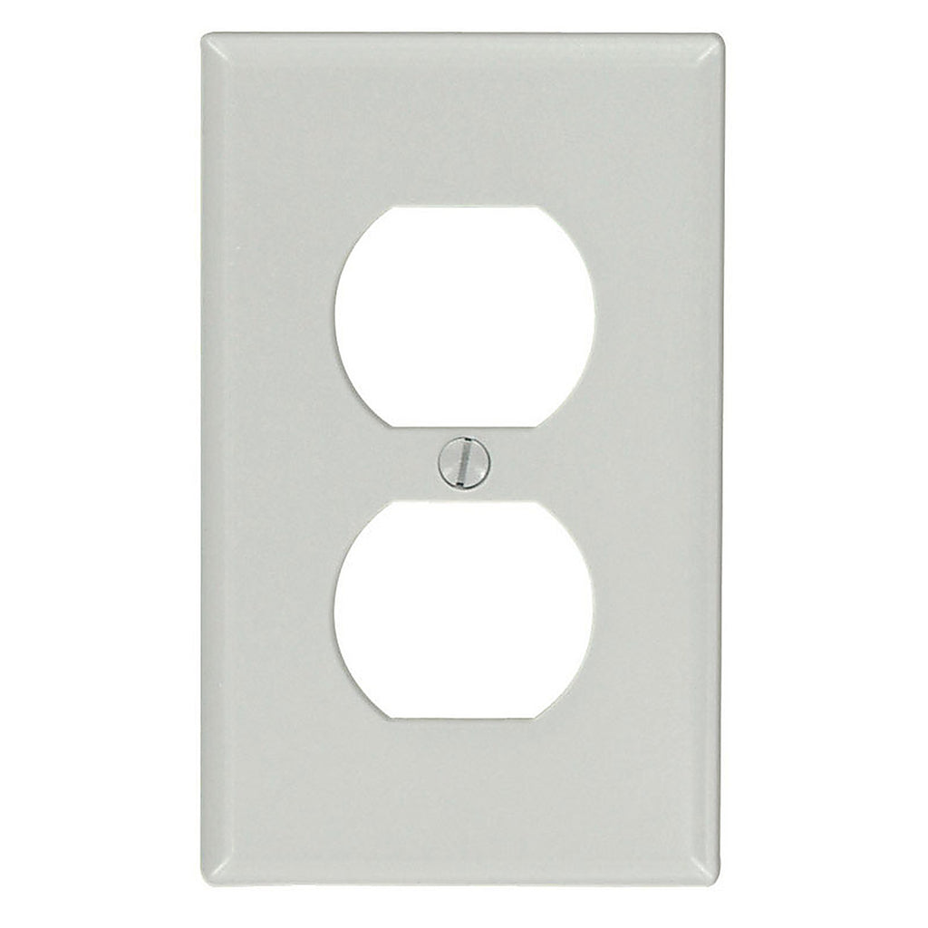 Leviton - 87003-000 - Gray 1 Gang Thermoset Plastic Duplex Wall Plate 1 Pack