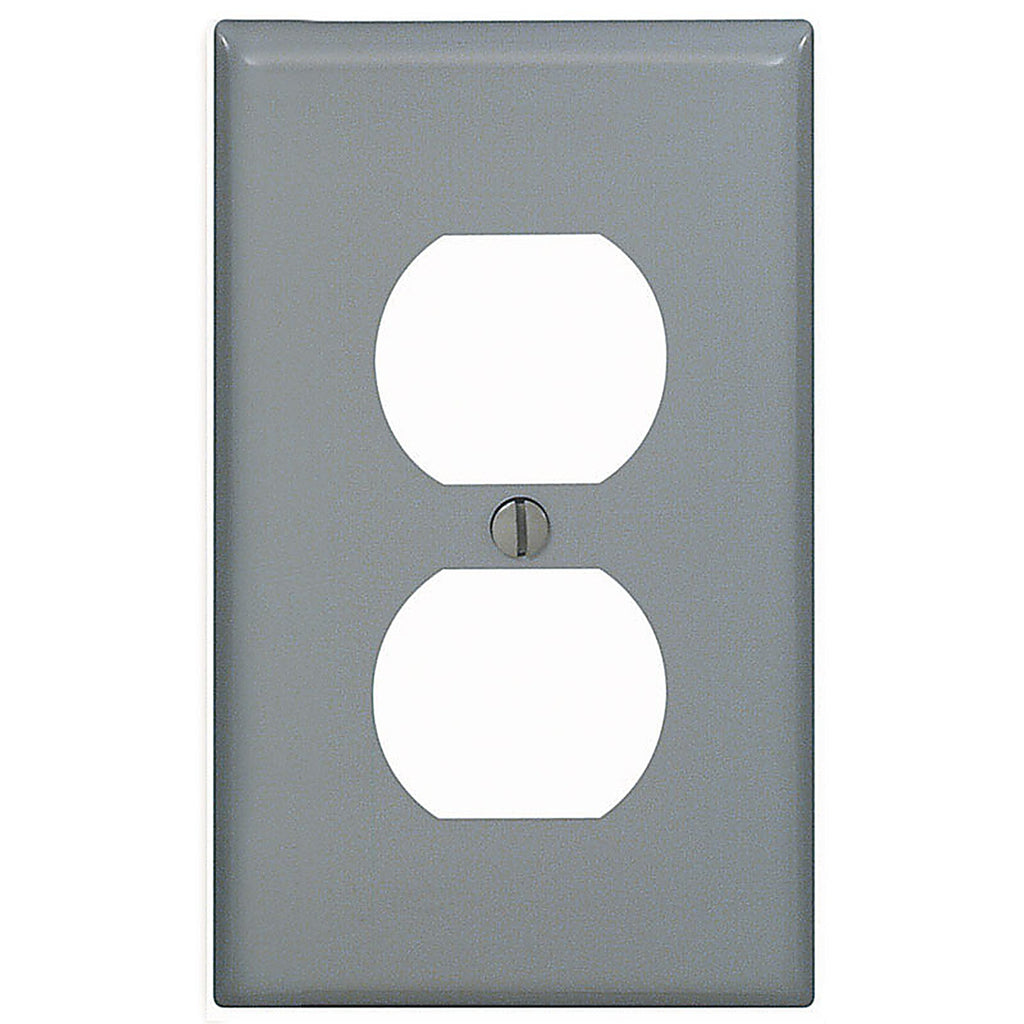 Leviton - 87003-000 - Gray 1 Gang Thermoset Plastic Duplex Wall Plate 1 Pack