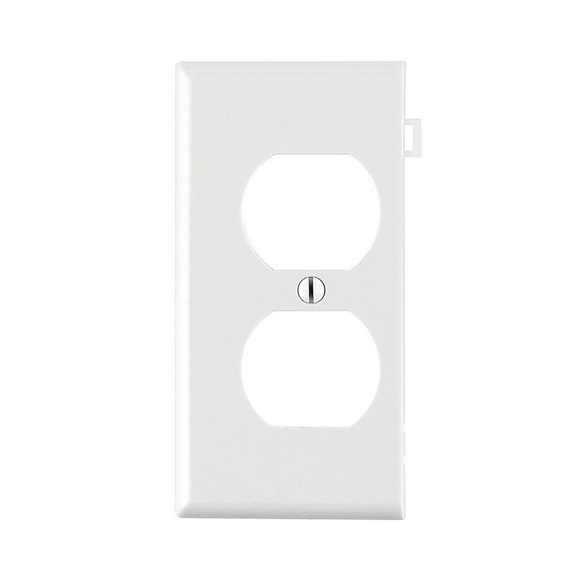 Leviton - 0PSE8-00W - White 1 Gang Thermoplastic Nylon Duplex Sectional End Wall Plate 1 Pack