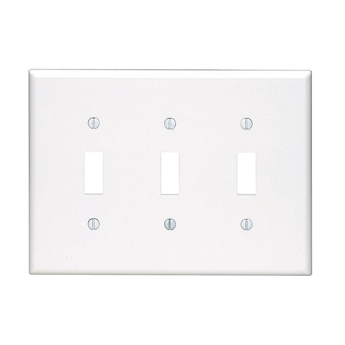 Leviton - 80511-00W - White 3 Gang Plastic Toggle Wall Plate 1 Pack