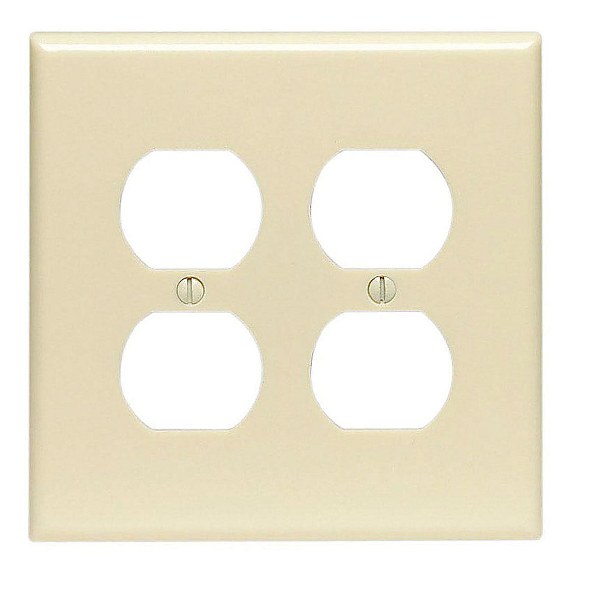 Leviton - 80516-00I - Ivory 2 Gang Thermoset Plastic Duplex Wall Plate 1 Pack