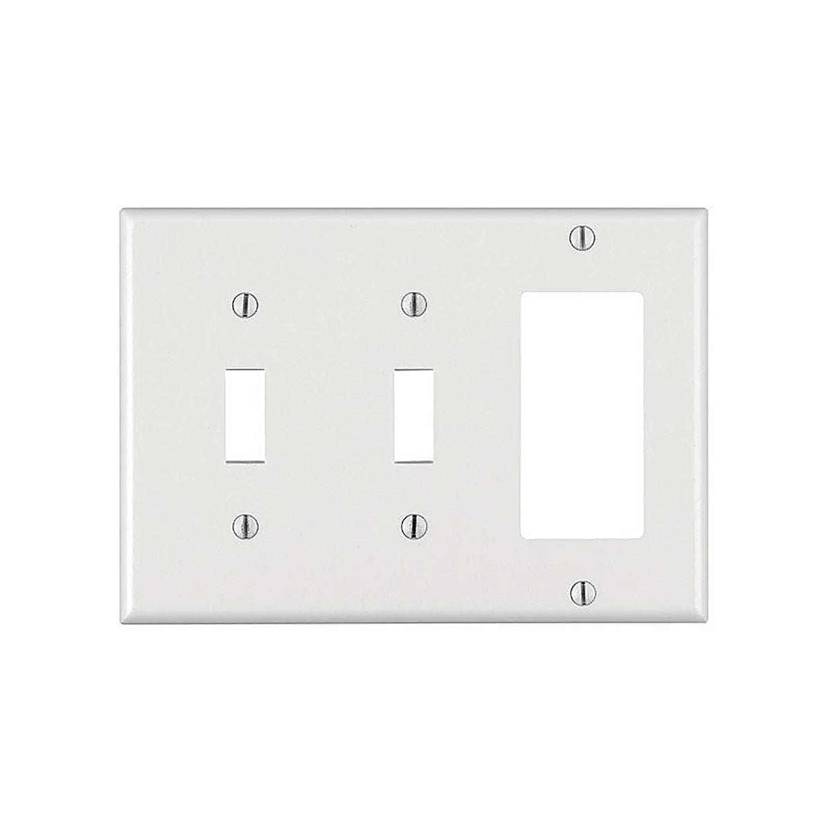 Leviton 80421-00W White 3 gang Thermoset Plastic GFCI/Rocker/Toggle Wall Plate 1/Pack