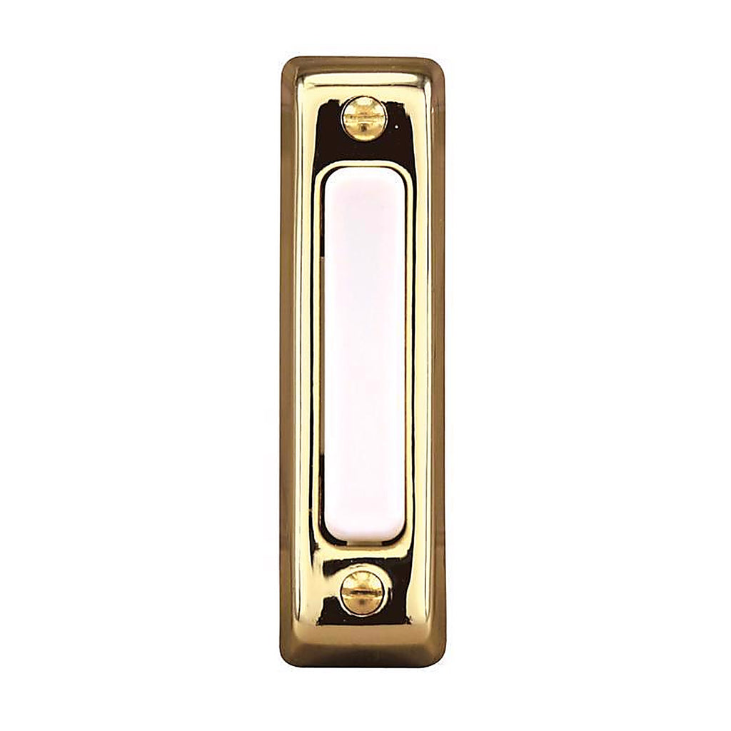 Heath Zenith SL-711-02 Polished Brass Plastic Wired Pushbutton Doorbell