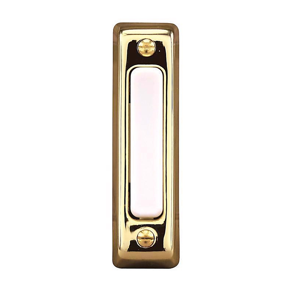 Heath Zenith SL-711-02 Polished Brass Plastic Wired Pushbutton Doorbell