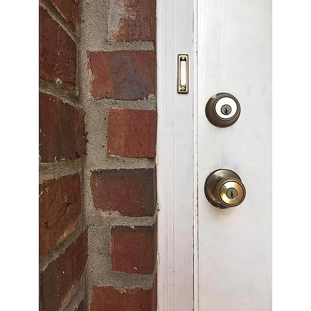 Heath Zenith SL-711-02 Polished Brass Plastic Wired Pushbutton Doorbell
