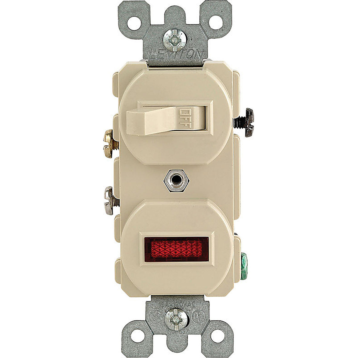 Leviton 05226-0IS 15 amps Single Pole Combination Switch w/ Pilot Ivory 1/Pack