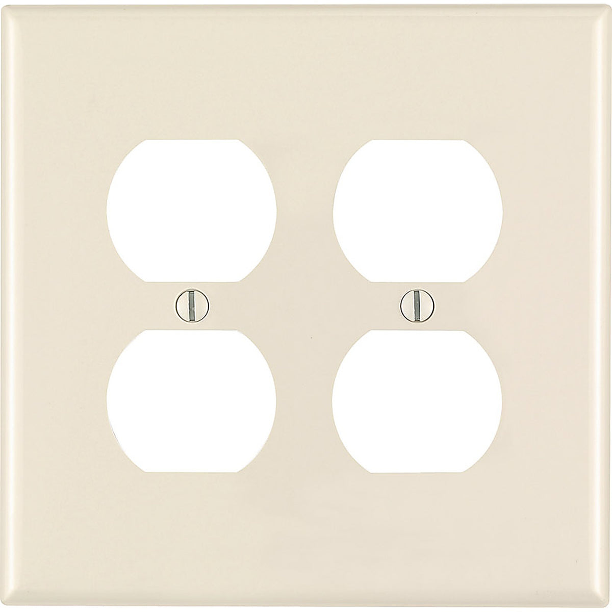 Leviton 0PJ82-00T Midway Almond 2 gang Nylon Duplex Outlet Wall Plate 1/Pack