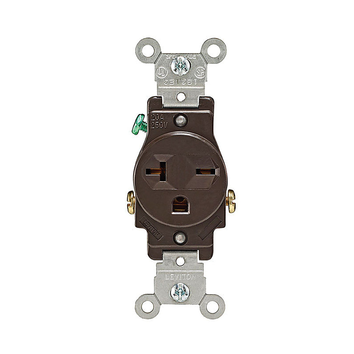 Leviton 05821-00S 20 amps 250 volt Brown Outlet 6-20R 1/Pack