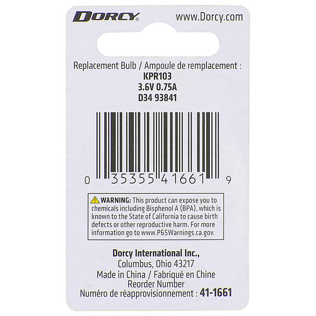 Dorcy 41-1661 3D Krypton Flashlight Bulb 3.6 volt Bayonet Base